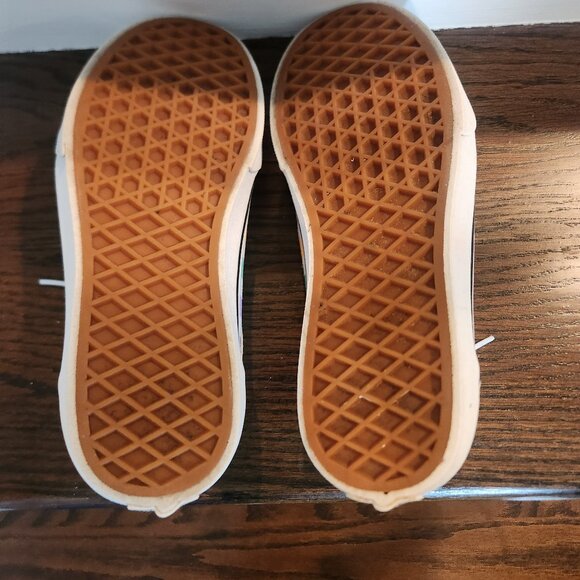 EUC-VANS Checkered Old Skool Rainbow Sneakers Canvas/Suede- Youth Missy Size 4 - Picture 14 of 14